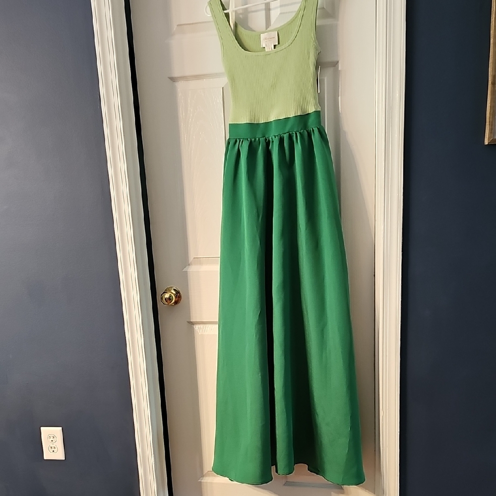 Shoshanna Mint and Emerald Maxi Dress
